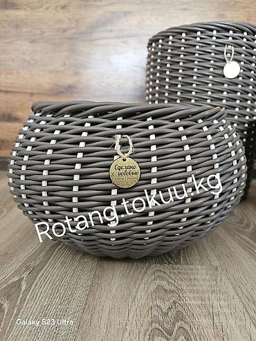 Горшки для растений: Набор плетёных кашпо из искусственного ротанга. Ручная работа — 8