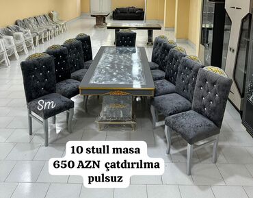 Masa və oturacaq dəstləri: Qonaq otağı üçün, Yeni, 6 stul