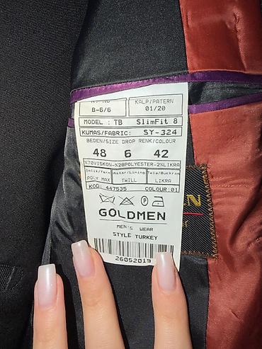 termo paltar: Goldmen kişi kostyumu – SlimFit 8 model - Rəng: qara (Colour: 01) - — 3