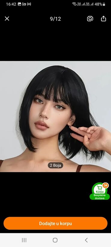 Perike i klipse: Kratka bob perika sa šiškama, dizajnirana da pruži prirodan izgled i — 4