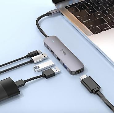 HB27, хаб Type-C штекер на HDTV + USB3.0 + USB2.0*2 + Type-C PD