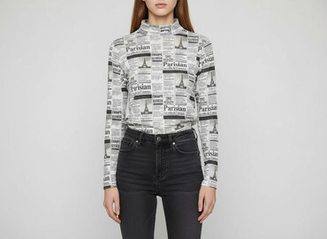 czarne bluzki z chokerem: Women's blouse, size S