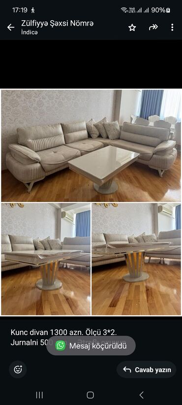 Divanlar: Künc divan, İşlənmiş, Çatdırılma yoxdur