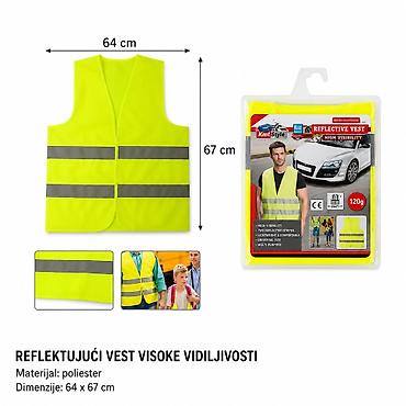 KMT Zaštitni prsluk L fluorescentno žuti – visokovidljivi reflektujući