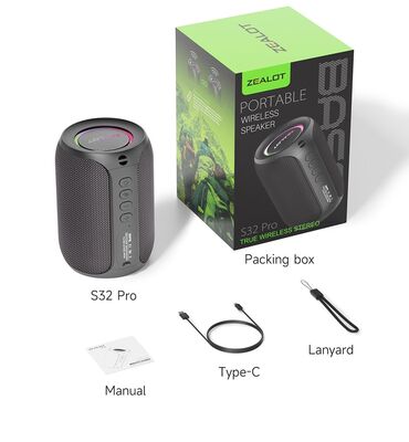 yeni televizor: Zealot S32 Pro 15W Wireless Dinamik, Tək Dinamik, 3600mAh Litium