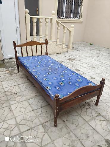 tek kravat: Taxta tək nəfərlik çarpayı - Material: möhkəm ağac karkas - Ölçü: tək — 2