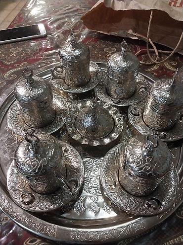 Ev və bağ: Qəhvə dəsti, rəng - Gümüşü, Metal — 1
