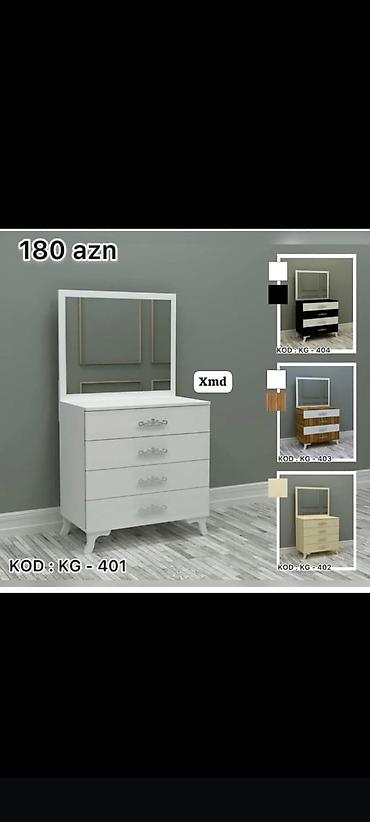 kamot qablari: Komod və güzgülü komod dəsti Model və kodlar: - Komod, 4 çekmecəli – — 2