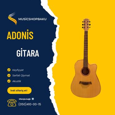 Akustik gitaralar: Akustik gitara, 6 sim, Yeni