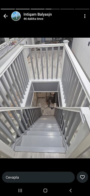 perila az: Mərmərnümunəli metal karkaslı və massiv ağac pilləkənlər – — 9