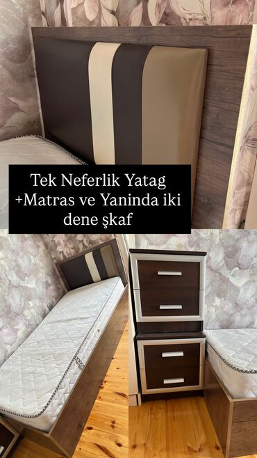 işlənmiş yataq dəsdi: Təknəfərlik çarpayı, 2 tumba, İşlənmiş