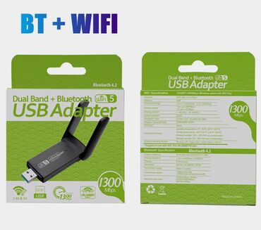 Modemlər və şəbəkə avadanlıqları: Wifi + Bluetoth USB adapter Wifi 5 2.4 GHZ 5GHZ dual band Bluetoth