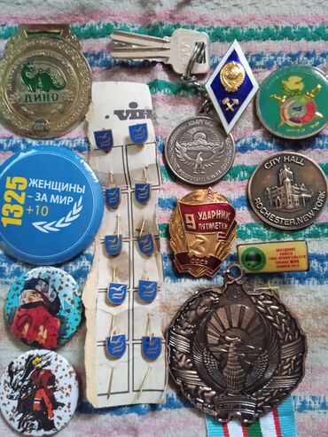 Значки, ордена и медали: Продаю значки,брелок,медаль.есть редкие знаки.за все