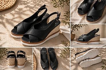 hm cipele: Comfort platforme – crne, 41 (26,2cm) - Gornjište: mekana perforirana — 2