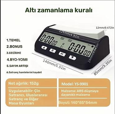 İdman və istirahət: Elektron şahmat saatı – YS-9901 (yeni versiya) Standart rejmlər var — 1