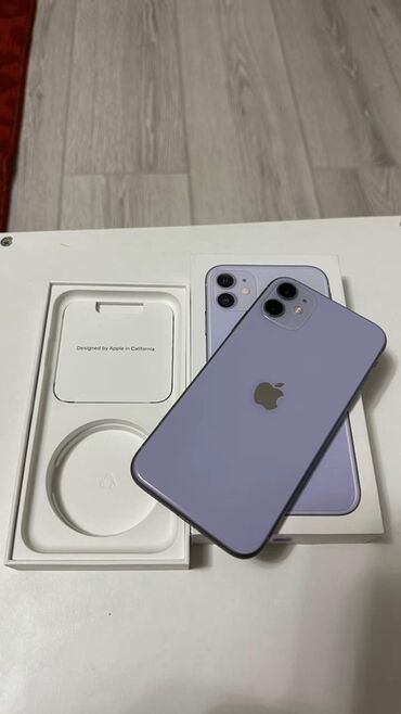 поко 7: IPhone 11, Б/у, 256 ГБ, Deep Purple, Защитное стекло, Кабель, Чехол, 82 %