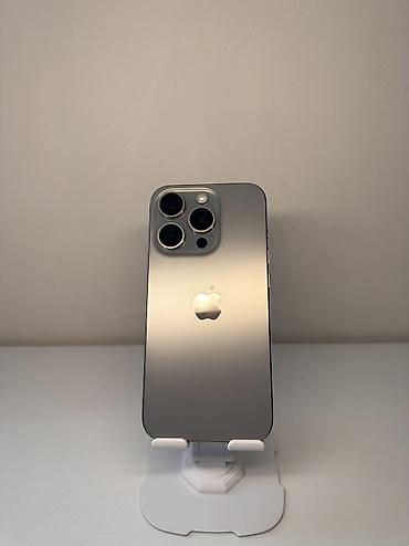 IPhone 15 Pro, Б/у, 128 ГБ, Белый, Зарядное устройство, Защитное стекло, Чехол, 89 %