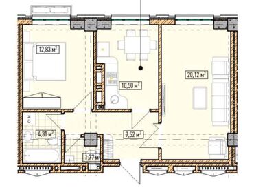 Продажа квартир: 2 комнаты, 60 м², Элитка, 2 этаж, ПСО (под самоотделку)