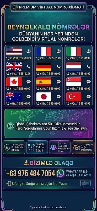 basqa: PREMİUM VİRTUAL NÖMRƏ XİDMƏTİ – Beynəlxalq nömrələr Dünyanın — 2