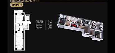 49: 1 комната, 49 м², Улан-2 мкр Элитка, 15 этаж, ПСО (под самоотделку) — 2