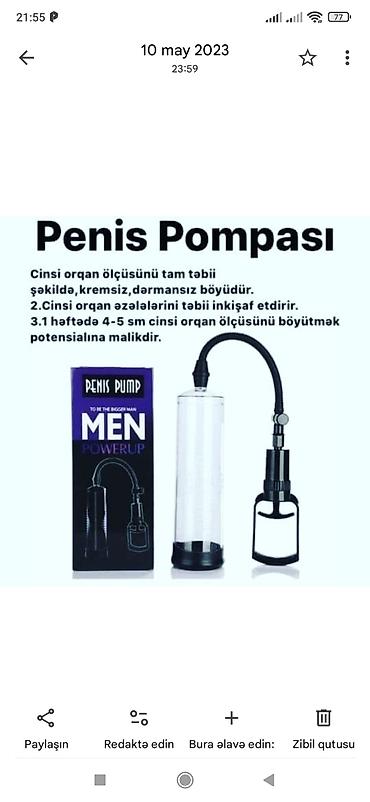 bars derman: Məhsul: Penis Pompası – MEN PowerUp - Tərkibsiz istifadə: krem və — 1