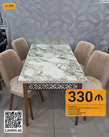 Masa dəsti – Ölçülər: Açıq 80×170 sm, Bağlı 80×130 sm – Mexanizm