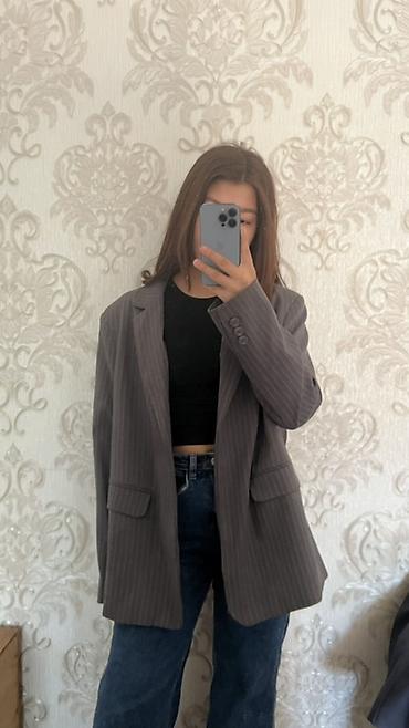 oversize: Женский oversize пиджак в тонкую полоску. Размер: 50 - Цвет — 3