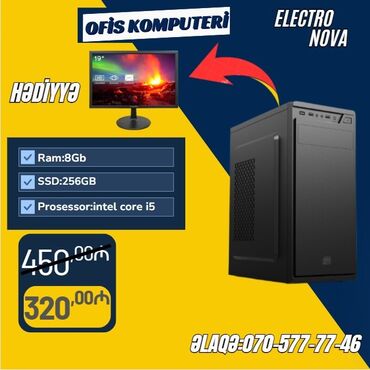 blok: Ofis komputeri Ram:8Gb Ssd:256Gb Prosessor:Intel Core i5 Istenilen