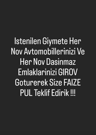 masin girovu ile kredit: Girov xidmeti. Her Nov ve Istenilen Giymete olan Avtomobilleri ve Her