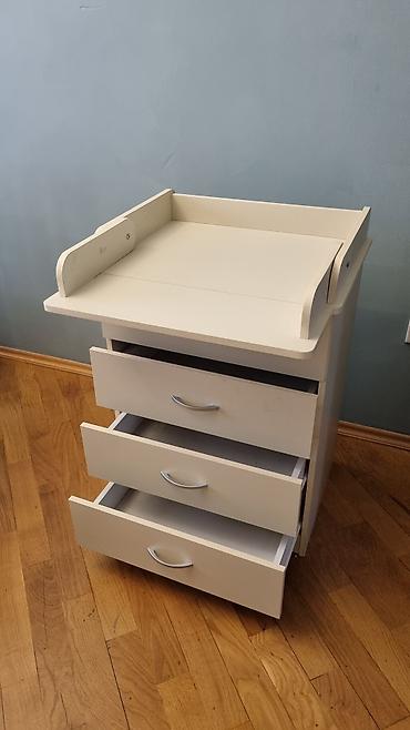 ucuz kamot: Uşaq üçün komod/alt siyirməli şkaf - Material: ağ rəngli laminat/MDF — 1
