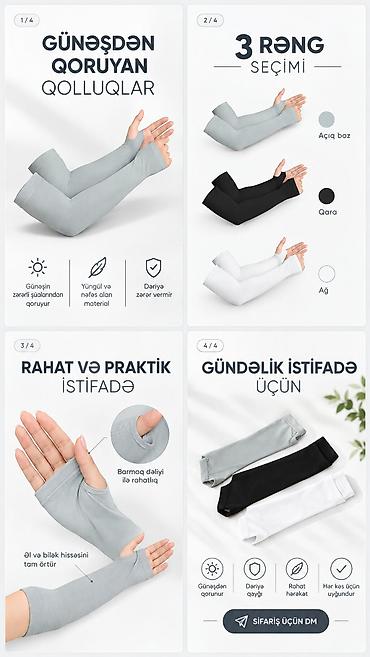 Əlcəklər: Günəşdən qoruyan qollluq – gündəlik istifadəyə uyğun, rahat və praktik — 1