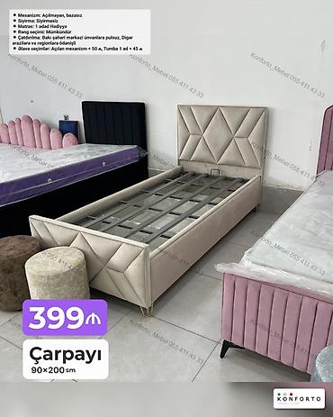 Məhsul: Tək nəfərlik çarpayı Ölçü: 90×200 sm Xüsusiyyətlər: -