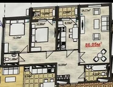 дом кут: 3 комнаты, 86 м², Баткенский рынок / базар Индивидуалка, 15 этаж — 3