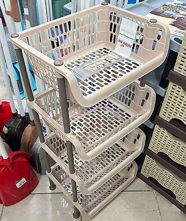 Digər qab-qacaq və mətbəx ləvazimatları: Terevez qabi. xrom plastik siyirtmeli tekerli — 13