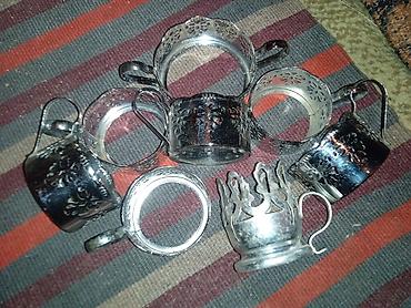 cən 1 ton: Çay stəkanı üçün metal podstakanlıklar dəsti - Miqdarı: 8 ədəd - — 1