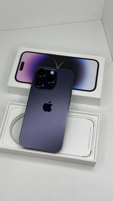 Apple iPhone: IPhone 14 Pro, Б/у, 256 ГБ, Deep Purple, Коробка, 88 %