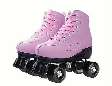 Roliklər: Pudra-çəhrayı rəngdə dörd təkərli roller konki - Klassik quad dizayn — 1
