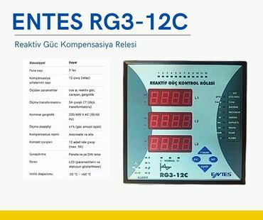 Otaq bitkiləri: ENTES RG3-12C – Reaktiv Güc Kompensasiya Relesi ENTES RG3-12C reaktiv