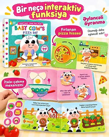 oyuncaq barbie: Interaktiv uşaq kitabı – Baby Cow’s Pizza Day - Push, pull, slide — 4