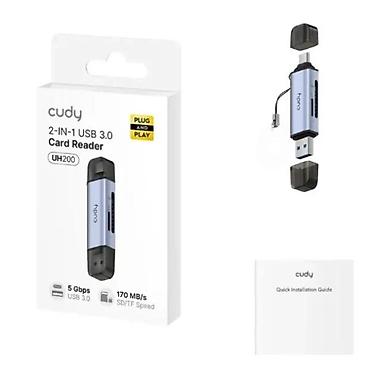 Druga oprema za računare i laptopove: USB-C/USB-A višenamenski čitač kartica – Cudy Kompaktan 2-u-1 čitač — 22