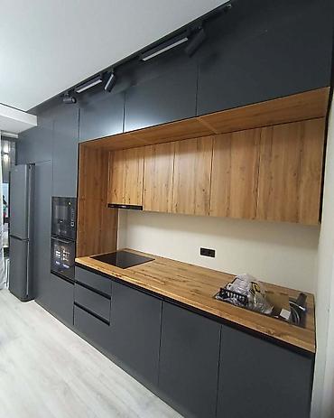 Кухонные гарнитуры: Кухонный гарнитур, Новый, цвет - Серый, ДСП, Бесплатная доставка — 15