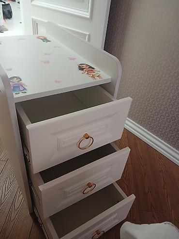 Мебель: Ağ rəngli uşaq beşiyi və döşək - Material: möhkəm MDF/taxta, hamar və — 8