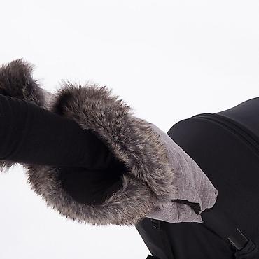 gucci sorc: KikkaBoo zimska navlaka za rukohvat kolica – Fur Melange Grey Šifra — 3