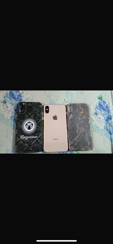 Apple iPhone: IPhone Xs, Б/у, 64 ГБ, Золотой, Зарядное устройство, Защитное стекло, Чехол, 94 %