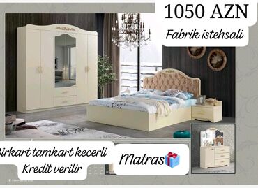 Yataq otağı dəstləri: İkinəfərlik çarpayı, Tumba, Dolab, 2 tumba, Azərbaycan, Yeni — 11