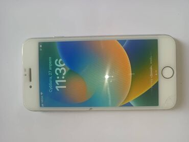телефон iphone 10: IPhone 8, Б/у, 64 ГБ, Белый, Защитное стекло, Чехол, Кабель, 100 %