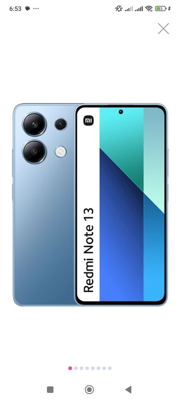 redmi note 8 2022 qiymeti: Redmi Note 13, 256 GB, rəng - Göy