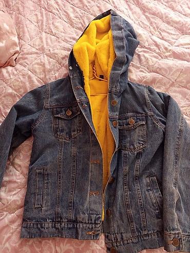 herbi paltar satisi: Kapüşonlu içi tüklü cins gödəkçə - Material: klassik mavi denim (üst — 3