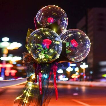 usaq ucun cins pencekler: Gullu sarlar yalniz bizde topdan Long handle LED Rose Balloon Cox