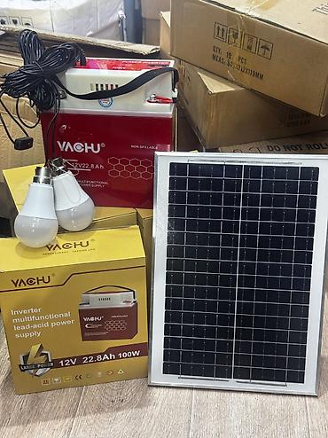 Күн чырак (солнечный) 12v 22.8AH 220v 100w, 5v Лампочка 2шт 5ваттан